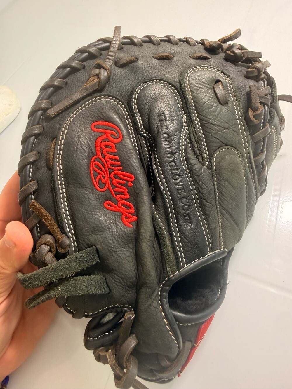 Rawlings Leather Reinforced Palm Pad Catcher's Baseball Glove Mitt